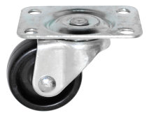 Møbelhjul drejbart med plade sort 30 mm